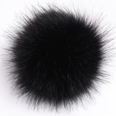 5" Jumbo Pom Pom w/snap BLACK