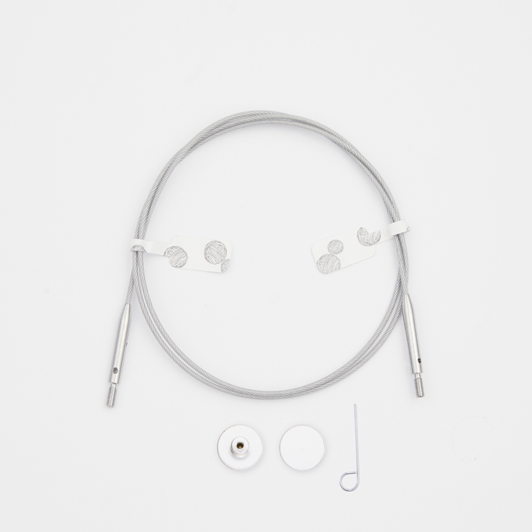 Stainless Steel 360 Swivel 37" Cable with Silver Connectors to make 47"