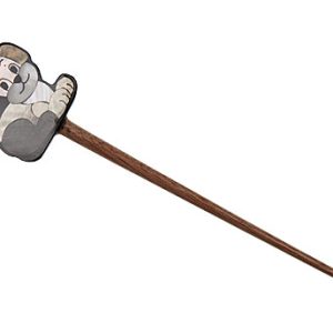 Inlaid Shell Puppy Shawl Stick