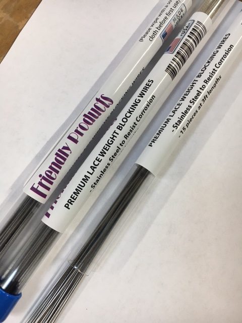 FP St Stl 36" LACE Blocking Wires - Tube of 15 wires(blue cap)