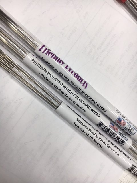 FP St Stl 36" WORSTED Blocking Wires tube of 10 wires (red cap)