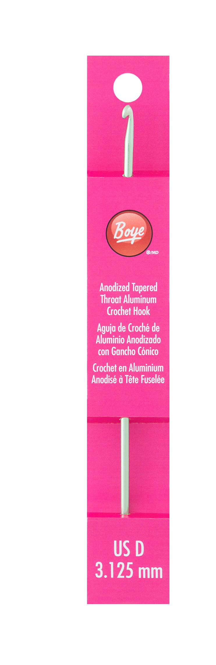 Aluminum Boye Crochet Hook D