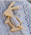 Wooden Shawl Pin Bunny