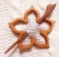 Wooden Shawl Pin Flower