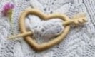Wooden Shawl Pin Heart