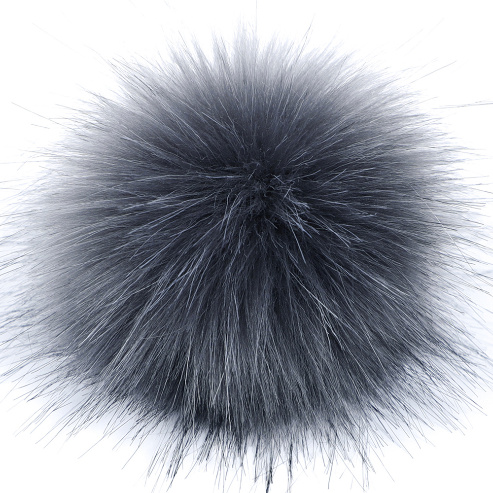 5" Jumbo Pom Pom w/snap COAL