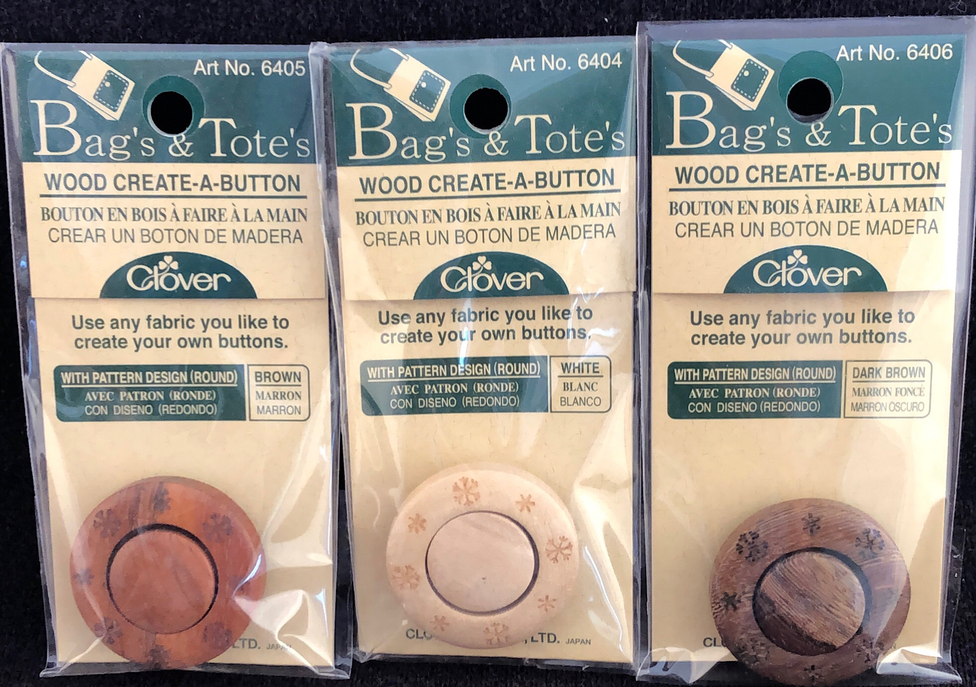 Create-A-Button Wood Round White ***