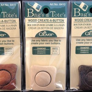 Create-A-Button Wood Diamond White ***