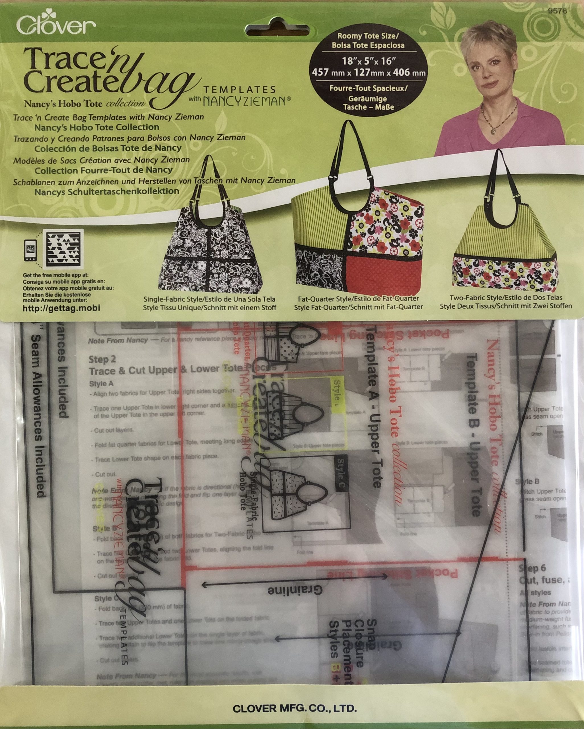 Trace 'n Create A Bag Template Hobo Tote by Nancy Zieman