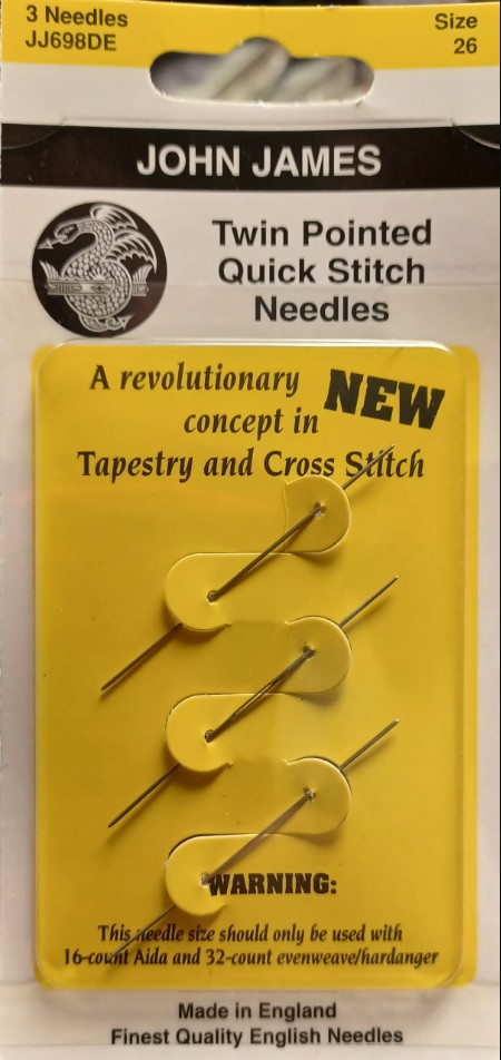 John James Twin Pointed Quick Stitch Needles #26