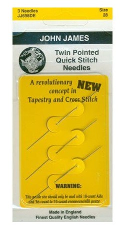 John James Twin Pointed Quick Stitch Needles #28