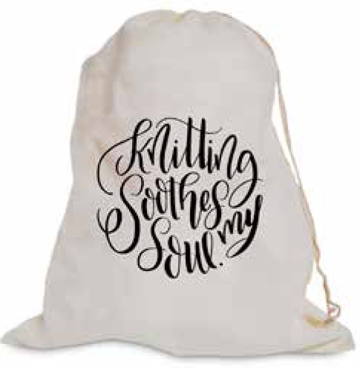 Knitting Soothes My Soul Project Bag