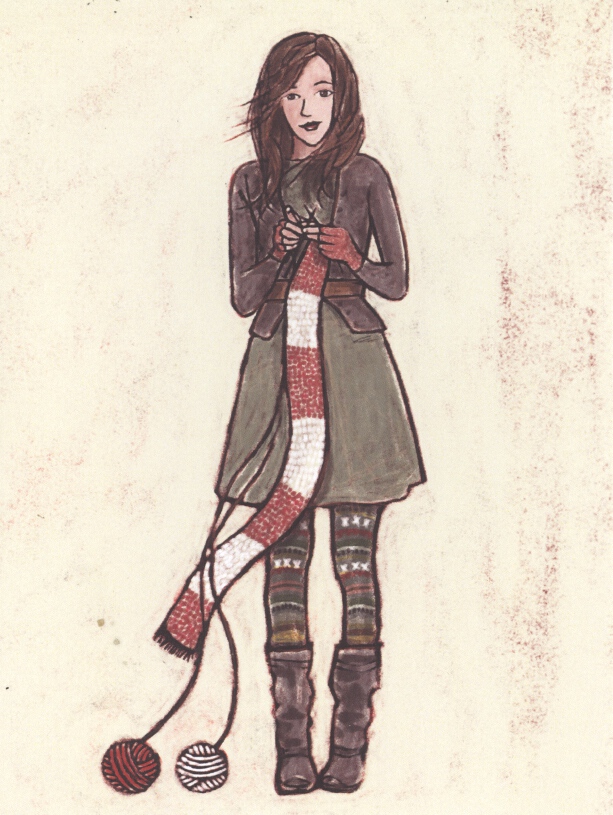 "Winter Knitter" Blank Notecards