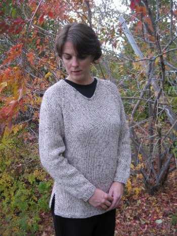 Bulky V Neck Pullover for Woman